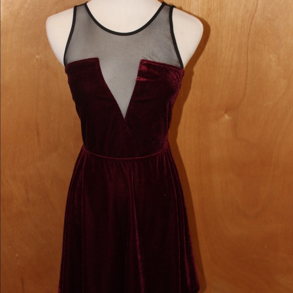 SHEER AND VELVET DRESS